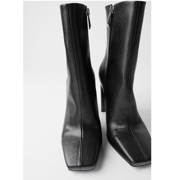 heeled animal print ankle boots